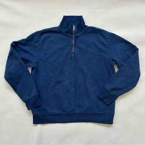 Rudy Jude Indigo Half Zip French Terry Organic Pullover Sweatshirt Unisex Medium